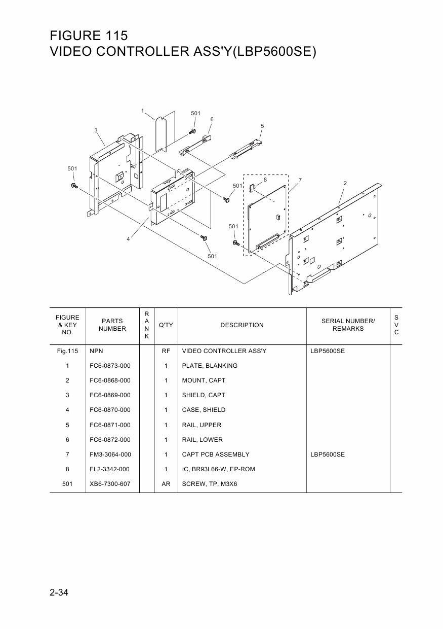 Canon imageCLASS LBP-5900SE 5600SE 5960 Parts Catalog Manual-6